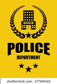 Police design over yellow background, vector illustration.