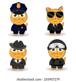 Police and detectives, vector illustration.vector set