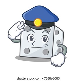 Police dice character cartoon style