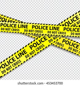 Police, do not enter, cordon tapes. Vector illustration.