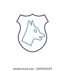 police dog concept line icon. Simple element illustration. police dog concept outline symbol design.