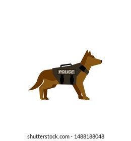 Police dog k9 team unit. Clipart image isolated on white background