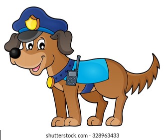 Police dog theme image 1 - eps10 vector illustration.