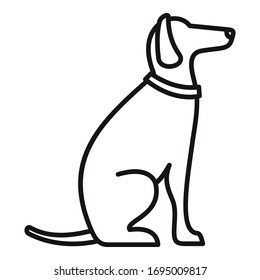 Police dog training icon. Outline police dog training vector icon for web design isolated on white background