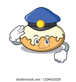 Police donut with sugar character cartoon
