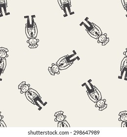 Police Doodle Seamless Pattern Background Stock Illustration 297144635 ...