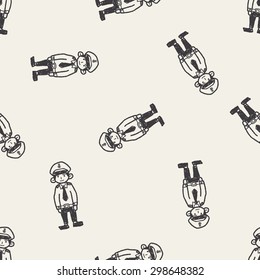 police doodle seamless pattern background