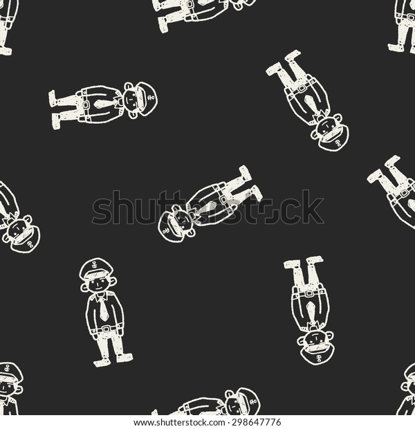 police doodle seamless\
pattern background