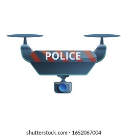 Police drone equipment icon. Cartoon of police drone equipment vector icon for web design isolated on white background