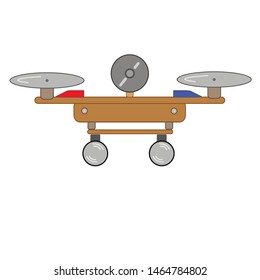police drone for flying reconnaissance, vector image on white background, latest technology in communications.