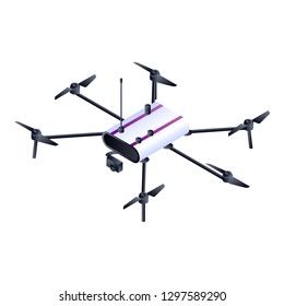 Police drone icon. Isometric of police drone vector icon for web design isolated on white background