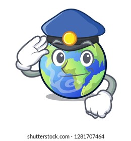 Police earth in the shape on character