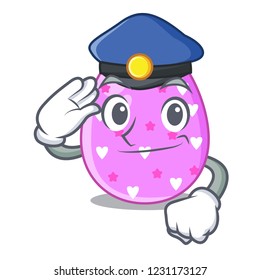 Police easter egg cartoon clipping on path