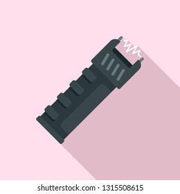 Police electric shocker icon. Flat illustration of police electric shocker vector icon for web design