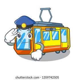 Police electric train in the character shape