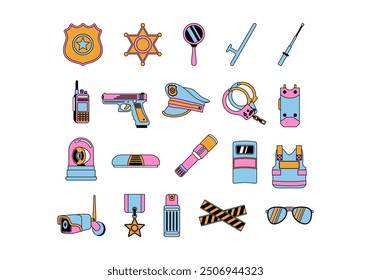 Police Element Illustration Pack Set