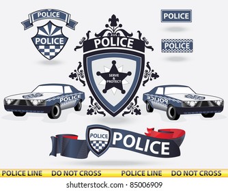 Police elements - vector