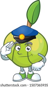 Police elephant apple fruit in cartoon character