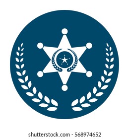 police emblem two tone button icon image vector illustration design 