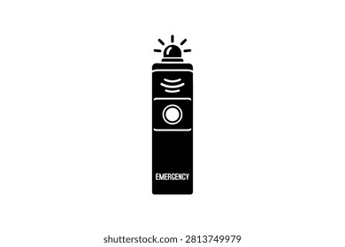 Police Emergency Call Box Silhouette Icon | Public Safety Communication