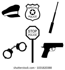 Police equipment. Vector
