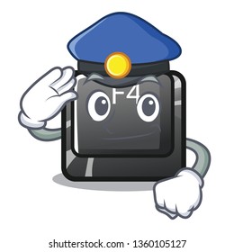 Police f4 button installed on cartoon keyboard