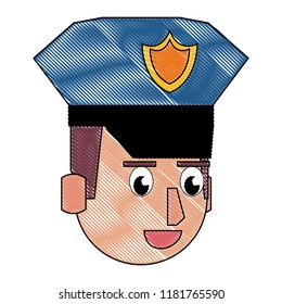 Police face cartoon scribble