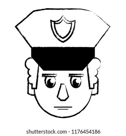 Police face cartoon sketch