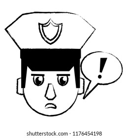 Police face cartoon sketch