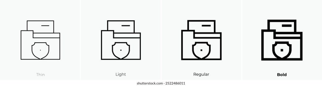 police file icon. Thin, Light Regular And Bold style design isolated on white background