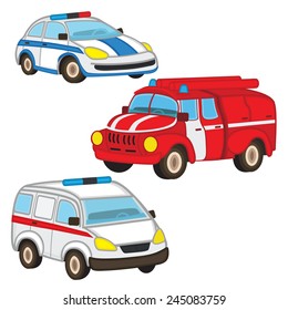 police fire ambulance - vector illustration, eps-10 