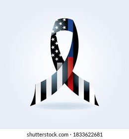 Police and Firefighter Support Ribbon Illustration