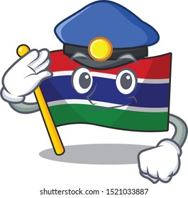 Police flag gambia isolated in the character