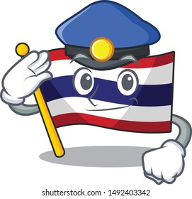 Police flag thailand cartoon on shaped mascot