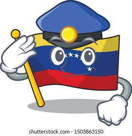 Police flag venezuela with the cartoon shape
