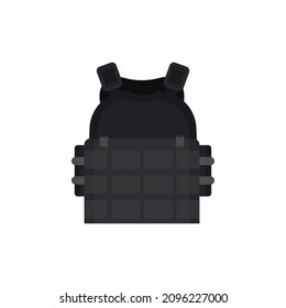 Police flak jacket or bulletproof vest cartoon vector Illustration