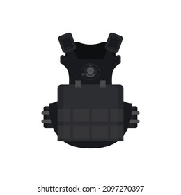 Police flak jacket or bulletproof vest cartoon vector Illustration