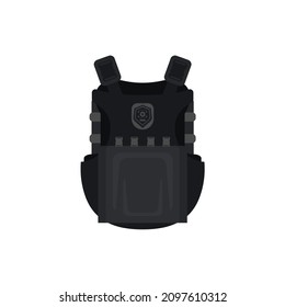 Police flak jacket or bulletproof vest cartoon vector Illustration