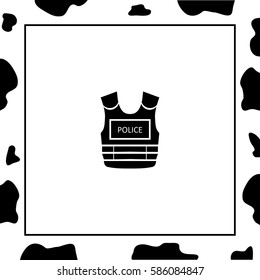 Police flak jacket or bulletproof vest icon flat. Vector Icon. 