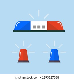 Police flasher or ambulance flasher set. Vector illustration