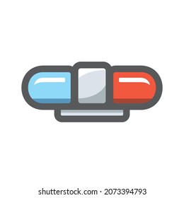 Police flasher or ambulance Vector icon Cartoon illustration.