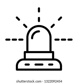 Police flasher icon. Outline police flasher vector icon for web design isolated on white background