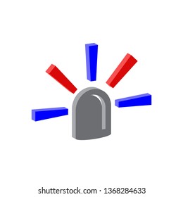 Police flasher isometric icon.Vector illustration.