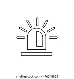 Police flasher outline icon on the white background. Vector design

