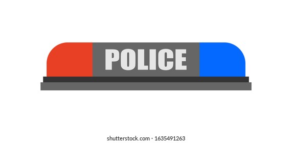 police flasher siren, vector illustration in flat style. police equipment. flat graphic design