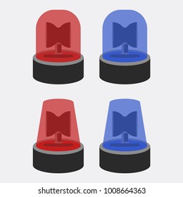 Police flasher sirens set isolated. Vector illustration