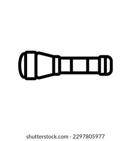 police flashlight crime line icon vector. police flashlight crime sign. isolated contour symbol black illustration