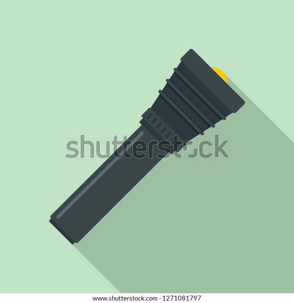 Police flashlight icon. Flat illustration\
of police flashlight vector icon for web\
design