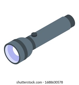 Police flashlight icon. Isometric of police flashlight vector icon for web design isolated on white background