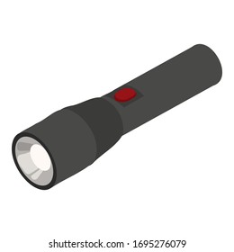 Police flashlight icon. Isometric of police flashlight vector icon for web design isolated on white background